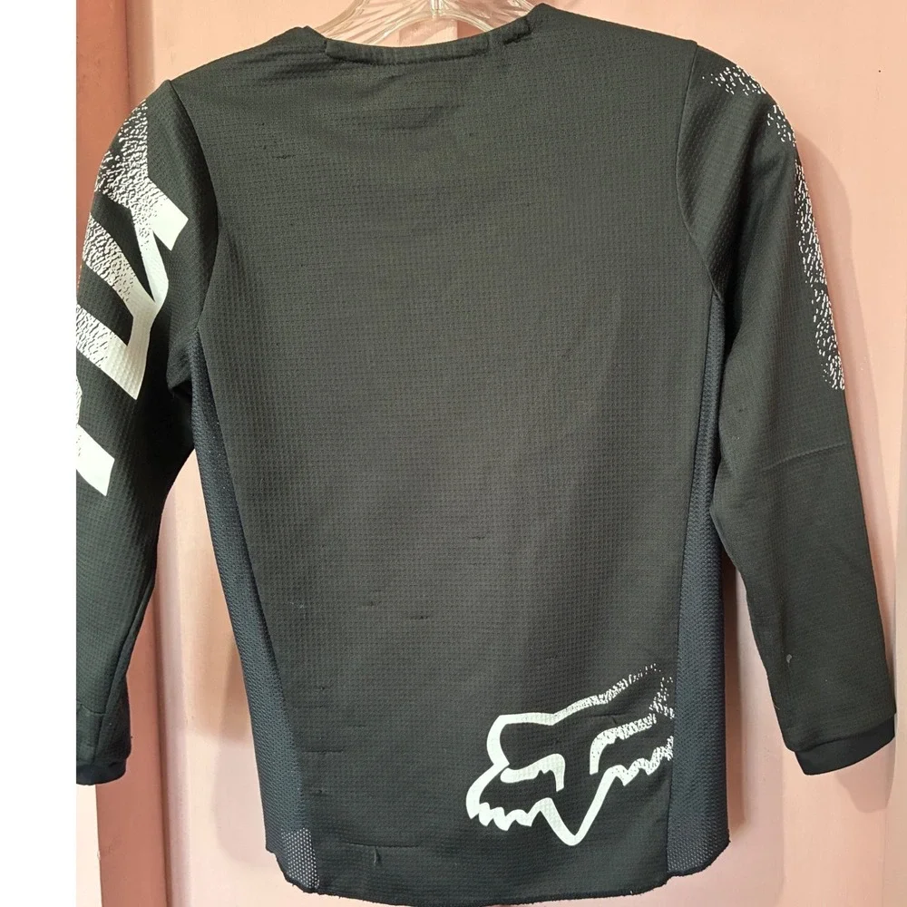 Fox Racing Blackout Youth Small Motocross Jersey Black Long Sleeve Mesh BMX MTB